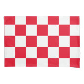 Housse D'oreillers Motif À damiers géométrique croate rouge (devant)