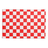 Housse D'oreillers Motif À damiers rouge et blanc (Dos)