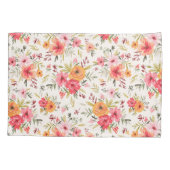 Housse D'oreillers Motif à fleurs Orange Doodle Garden (Dos)