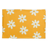 Housse D'oreillers Motif à fleurs Yellow White Retro (Dos)
