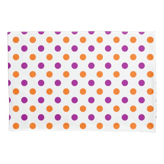 Housse D'oreillers Motif à pois orange violet blanc (devant)