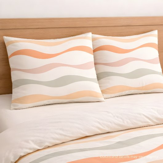 Housse D'oreillers Motif à rayures ondulées Soft Boho
