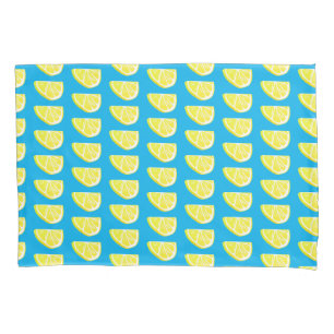 Housse D'oreillers Motif à tranche de citron jaune clair classique