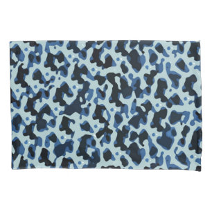 Housse D'oreillers Motif Abstrait Camo noir bleu