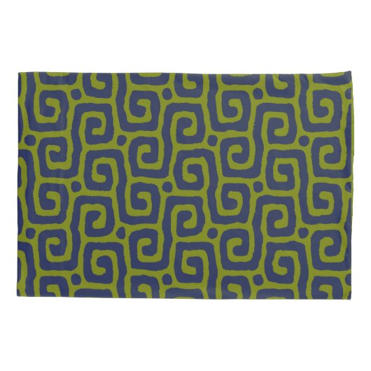 Housse D'oreillers motif abstrait moderne vert et bleu (Dos)