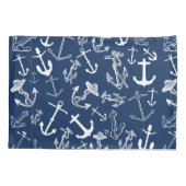 Housse D'oreillers Motif Ancre bleu marine (Dos)