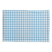 Housse D'oreillers Motif Aqua Blue et White En vichy (Dos-gauche)