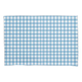 Housse D'oreillers Motif Aqua Blue et White En vichy (devant-gauche)