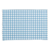 Housse D'oreillers Motif Aqua Blue et White En vichy (devant-Droit)