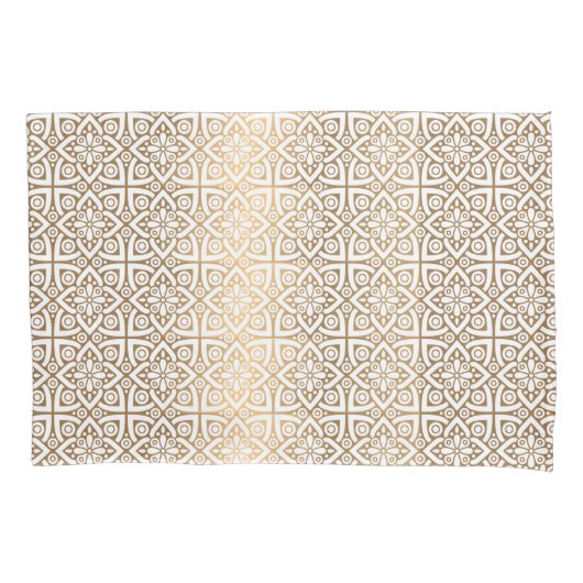 Housse D'oreillers motif arabe or (devant)