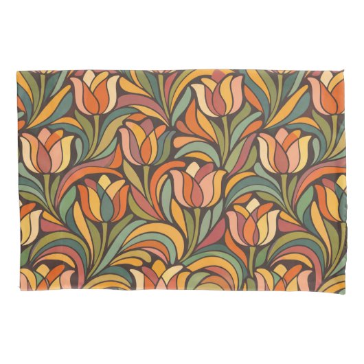 Housse D'oreillers Motif Art nouveau floral rétro Décoratif (devant)