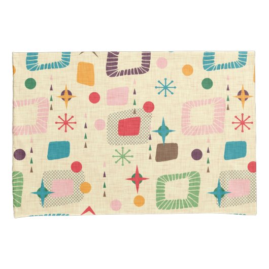 Housse D'oreillers motif atomique des années 1950 (devant-Droit)