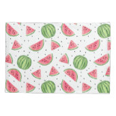 Housse D'oreillers Motif au néon de pastèques d'aquarelle (Dos-gauche)
