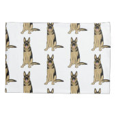 Housse D'oreillers Motif berger allemand | Art amusant pour animaux (Dos)