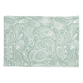 Housse D'oreillers Motif blanc et gris-vert (Dos-gauche)
