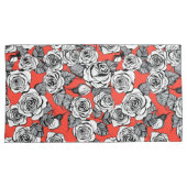 Housse D'oreillers Motif blanc roses (devant-Droit)