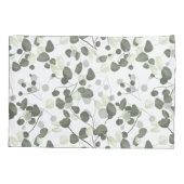 Housse D'oreillers Motif blanc vert des Feuilles d'Eucalyptus (Dos-gauche)