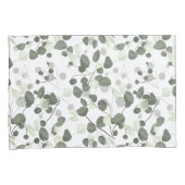 Housse D'oreillers Motif blanc vert des Feuilles d'Eucalyptus (devant-Droit)