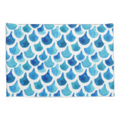 Housse D'oreillers Motif bleu d'échelle d'aquarelle (Dos-Droit)