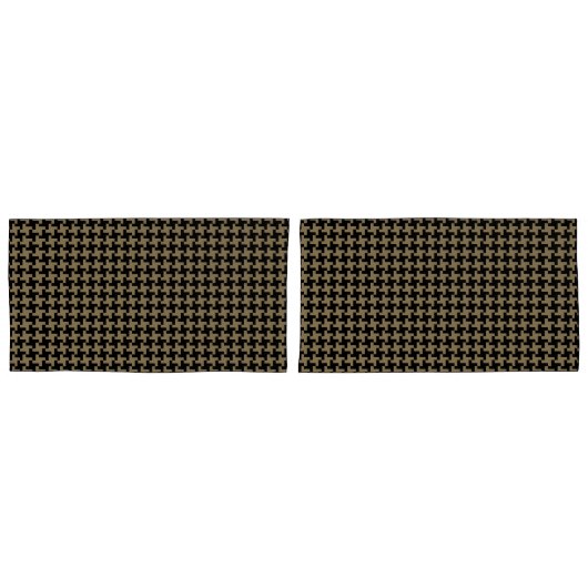 Housse D'oreillers Motif Brown Or Et Noir Classique (devant-Set)