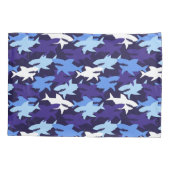 Housse D'oreillers Motif Camouflage requins bleus (Dos)