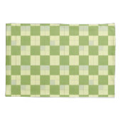Housse D'oreillers Motif Carrelage vert et crème À damiers (Dos)