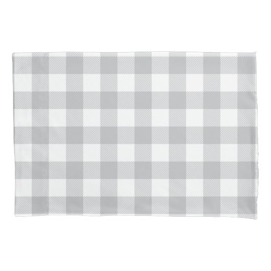 Housse D'oreillers Motif Checkered de plaid gris de Buffalo (devant)