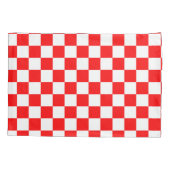 Housse D'oreillers Motif chèque À damiers blanc rouge (Dos)