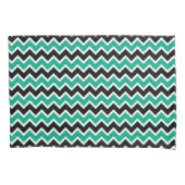 Housse D'oreillers Motif chevron noir sarcelle moderne (devant)
