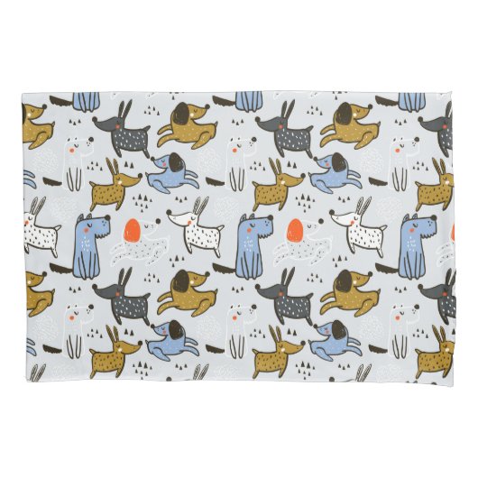Housse D'oreillers Motif chien mignon Doodle (devant)