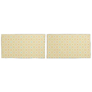 Housse D'oreillers Motif circulaire à verrouillage géométrique rétro