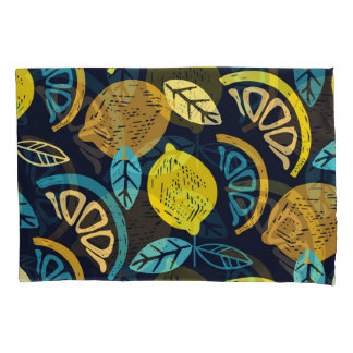 Housse D'oreillers Motif Citrus Lemon Doodle Arrière - plan