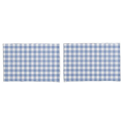 Housse D'oreillers Motif classique En vichy bleu coché (devant-Set)