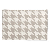 Housse D'oreillers Motif classique neutre ivoire Taupe Houndstooth (Dos-gauche)