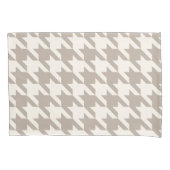 Housse D'oreillers Motif classique neutre ivoire Taupe Houndstooth (devant-gauche)