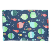 Housse D'oreillers Motif coloré de poissons (devant)