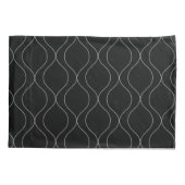 Housse D'oreillers Motif Courbes Ogee Modernes Gris Noir Blanc (Dos-gauche)