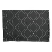 Housse D'oreillers Motif Courbes Ogee Modernes Gris Noir Blanc (devant-gauche)
