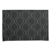 Housse D'oreillers Motif Courbes Ogee Modernes Gris Noir Blanc (devant-Droit)