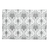 Housse D'oreillers Motif Damask blanc et gris (Dos)