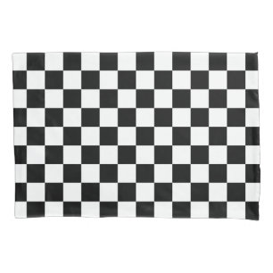 Housse D'oreillers Motif damier noir et blanc