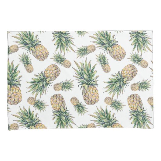 Housse D'oreillers Motif d'ananas d'aquarelle (devant-Droit)