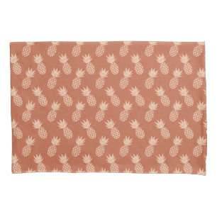 Housse D'oreillers Motif d'ananas tropique Terracotta & Peach