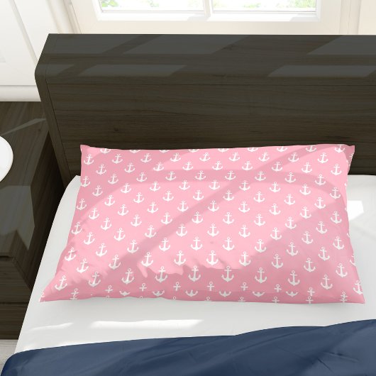 Housse D'oreillers Motif d'Ancres roses
