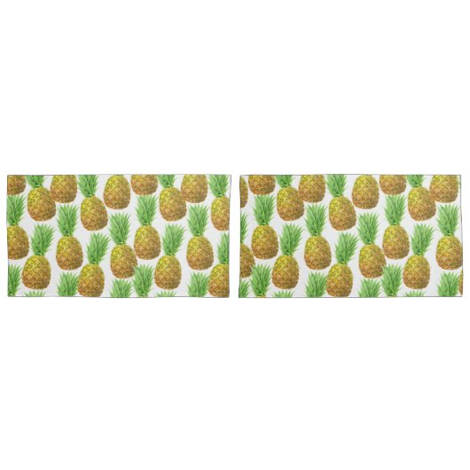 Housse D'oreillers Motif d'aquarelle ananas (devant-Set)