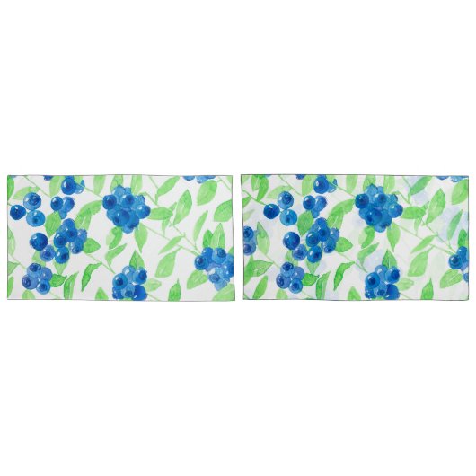 Housse D'oreillers Motif d'aquarelle Bluberries (Dos-Set)