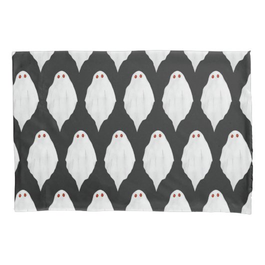 Housse D'oreillers Motif d'aquarelle des fantômes d'Halloween blanc e (devant)