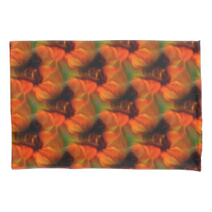 Housse D'oreillers Motif D'Art Abstrait Orange Et Brown