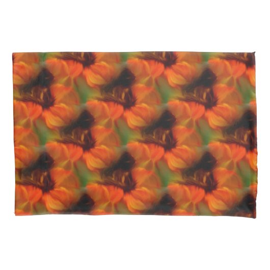 Housse D'oreillers Motif D'Art Abstrait Orange Et Brown (devant)