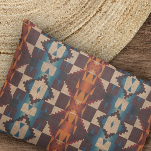 Housse D'oreillers Motif d'art Brown rouge Turquoise bleu orange